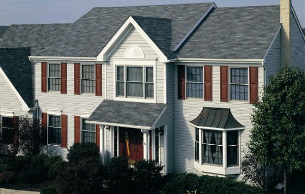 Example of a home with strip asphalt shingles